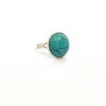 Turquoise, Adjustable Ring, Natural Stone, Round 10, 12 or 16 mm - Image 8