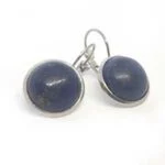 Earrings, French hook, natural stone, cabochon, 16 mm. - Image 15