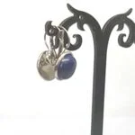Earrings, French hook, natural stone, cabochon, 16 mm. - Image 12