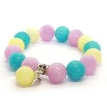 Sunny Joy, Natural Stone Bracelet, Jadeite, 12 mm