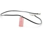 Cherry Quartz, Natural Stone Pendant, Cylinder Shape - Image 7