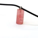 Cherry Quartz, Natural Stone Pendant, Cylinder Shape - Image 6