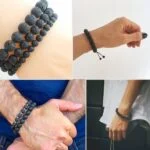 Black Volcanic Stone Bracelet, Natural Stones