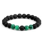 Diana, set of two bracelets, Malachite and Volcanic Stone - Image 5