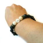 Full Moon, bracelet with natural Shungite, Garnet, Moonstone and Clear Quartz - Image 6