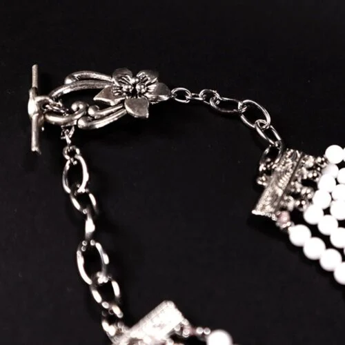 Happy Beginning, elegant women’s necklace with White Agate - Image 5