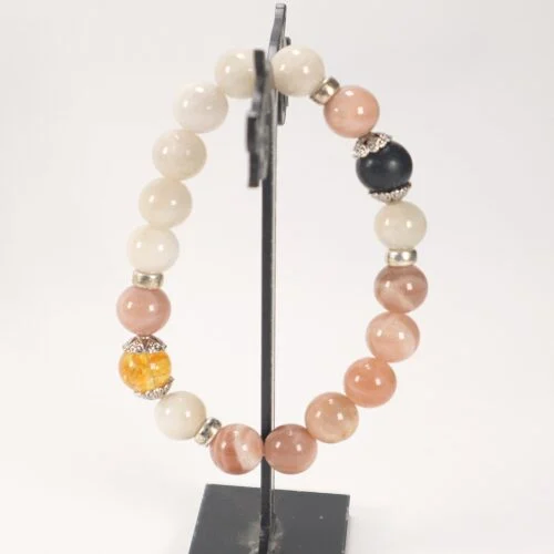 Sun and Moon, bracelet with Moonstone and Sunstone, Shungite and Citrine - Image 5