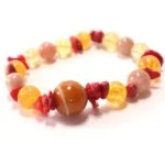 Sunrise, bracelet with natural Citrine, Sunstone, Agate and Coral