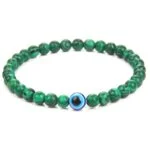 Blue Eye and Onyx Bracelet, 6 mm Beads - Image 7