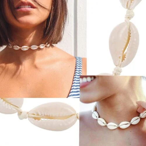 Shells, modern necklace - can be worn as a choker or necklace in two variations - Image 2