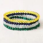 Growth and Success, Set of Four Bracelets, Malachite, Lapis Lazuli, Citrine and Amazonite