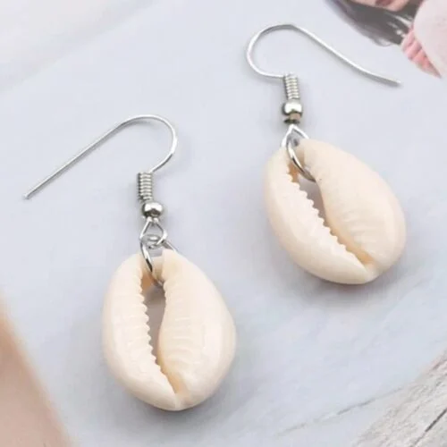 Shells, modern earrings with stainless steel hooks - Image 5