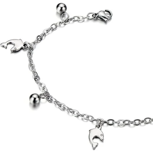Stainless steel anklet with dangling charms, in several variations - Image 2