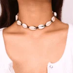 Shells, modern necklace - can be worn as a choker or necklace in two variations - Image 3